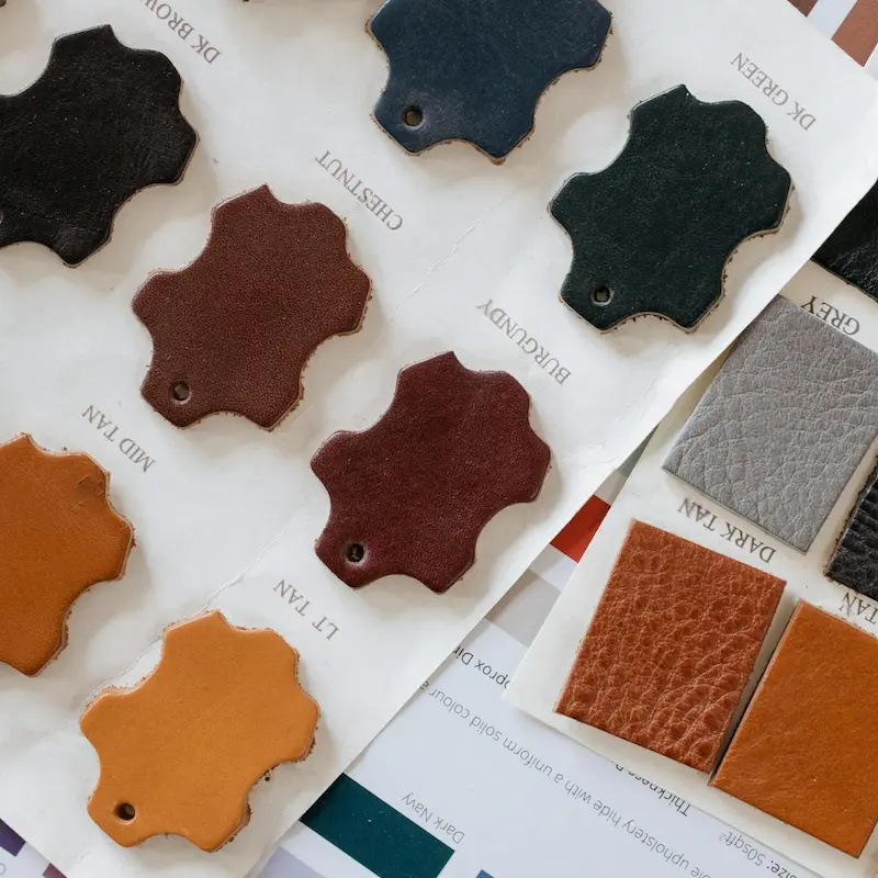 Palette di diverse tipologie di pellame